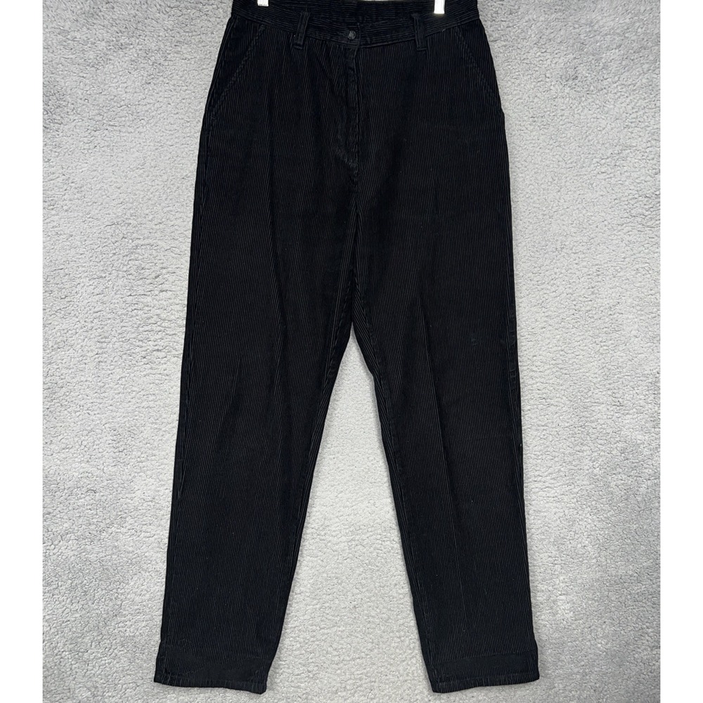 VTG Woolrich Pants Women's Sz 10 (32x31) Black Corduroy Straight Leg Cords Chino